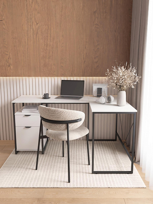 Стол письменный лофт RIDBERG NEVADA  (White/Black) купить в интернет-магазине icover