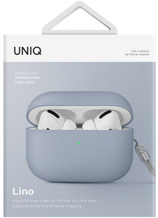 Чехол Uniq Lino (AIRPODSPRO2-LINOABLU) для Airpods Pro 2 (Arctic Blue) купить в интернет-магазине icover