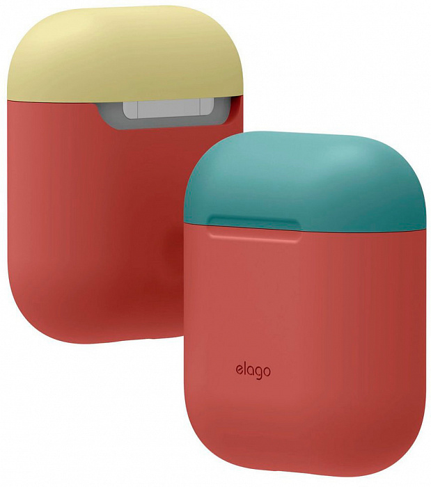 Чехол Elago Silicone DUO (EAPDO-IRO-CBLYE) для AirPods (Rose/Blue/Yellow) купить в интернет-магазине icover