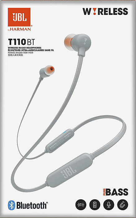 Bluetooth-наушники JBL T110BT с микрофоном (Gray) купить в интернет-магазине icover