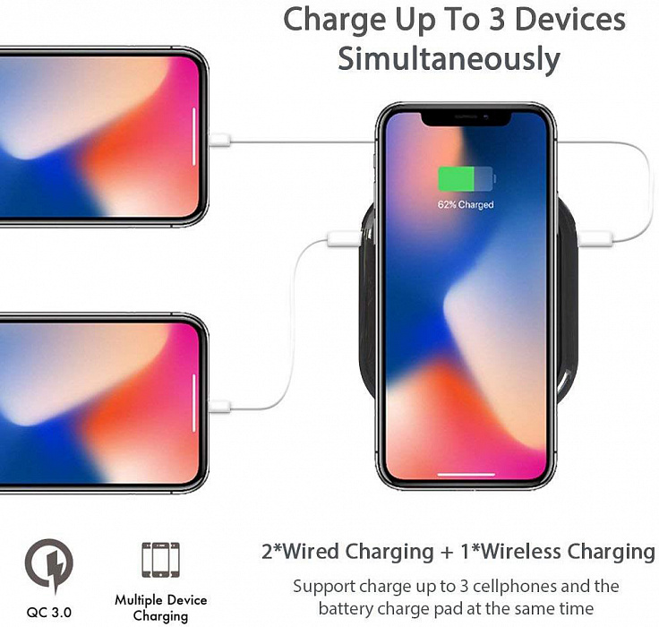 Внешний аккумулятор с функцией беспроводной зарядки Mipow Power Cube 10000 Plus (Red) купить в интернет-магазине icover