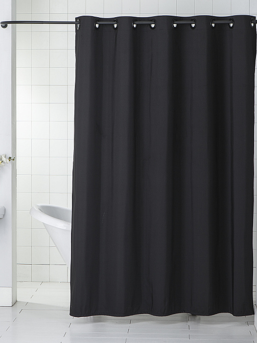 Штора для ванной комнаты Ridberg льняная 180x200 см (Black) купить в интернет-магазине icover