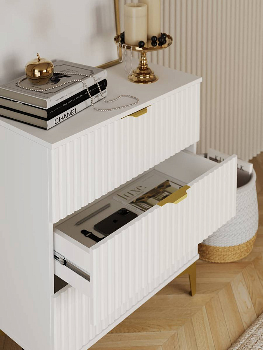 Комод RIDBERG ANDRE 3Я (White/Gold) купить в интернет-магазине icover