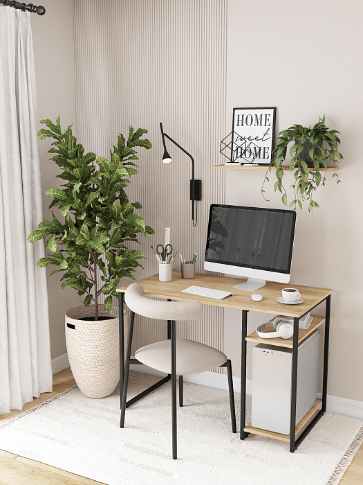 Стол письменный с полкой для ПК RIDBERG GILBERT (Oak/Black) купить в интернет-магазине icover