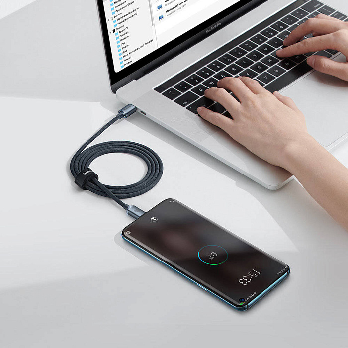 Кабель Baseus Crystal Shine (CAJY000701) USB-C/USB-C 100W 2m (Black) купить в интернет-магазине icover