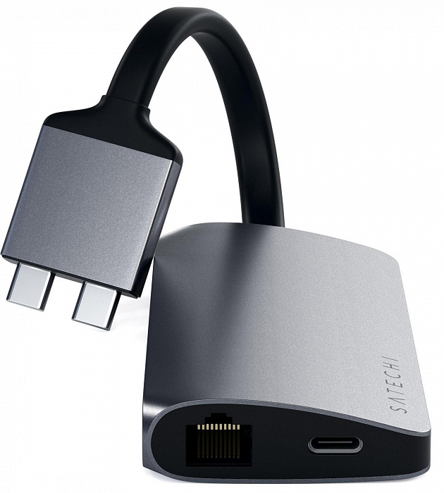 Адаптер Satechi Type-C Dual Multimedia Adapter ST-TCDMMAM (Space Grey) купить в интернет-магазине icover