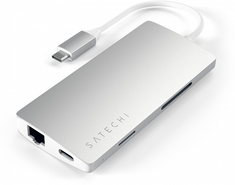 Хаб Satechi Multi-Port V2 Type-C 4K with Ethernet (Silver) купить в интернет-магазине icover
