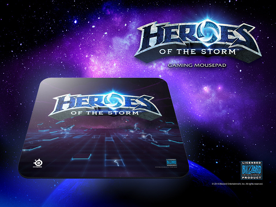 SteelSeries QcK Heroes of the Storm (63076) - коврик для мыши (Black/Blue) купить в интернет-магазине icover