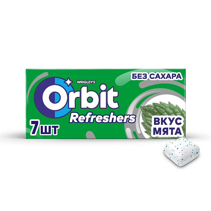 Жевательная резинка Orbit Refreshers, освежающие кубики со вкусом мяты, без сахара,16 г х 12 шт. купить в интернет-магазине icover