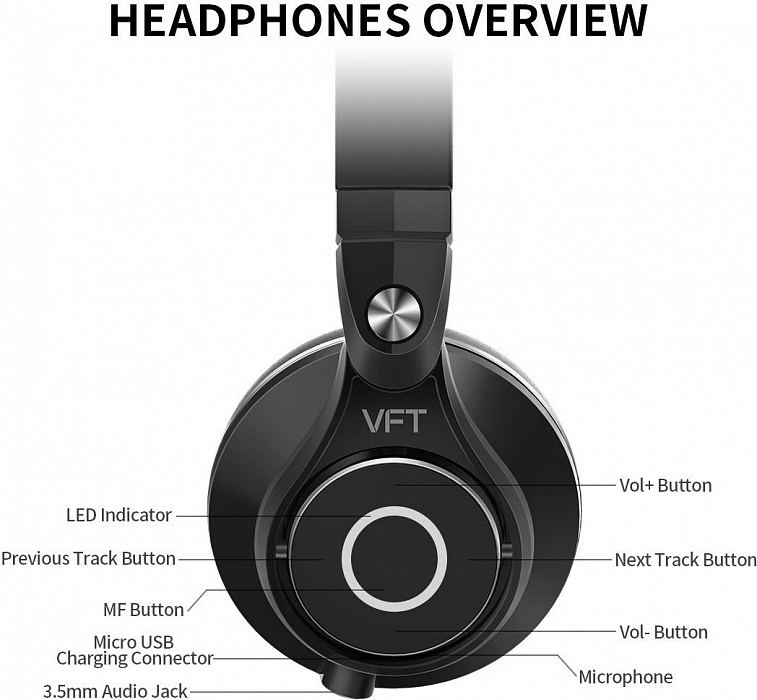 Bluetooth-наушники с микрофоном Bluedio UFO U Plus (Black) купить в интернет-магазине icover