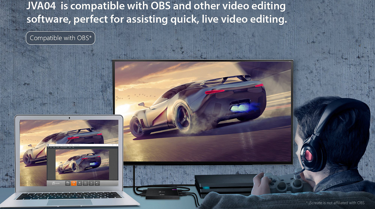 Внешняя карта видеозахвата j5create Game Capture Station HDMI to USB-C (JVA04) купить в интернет-магазине icover