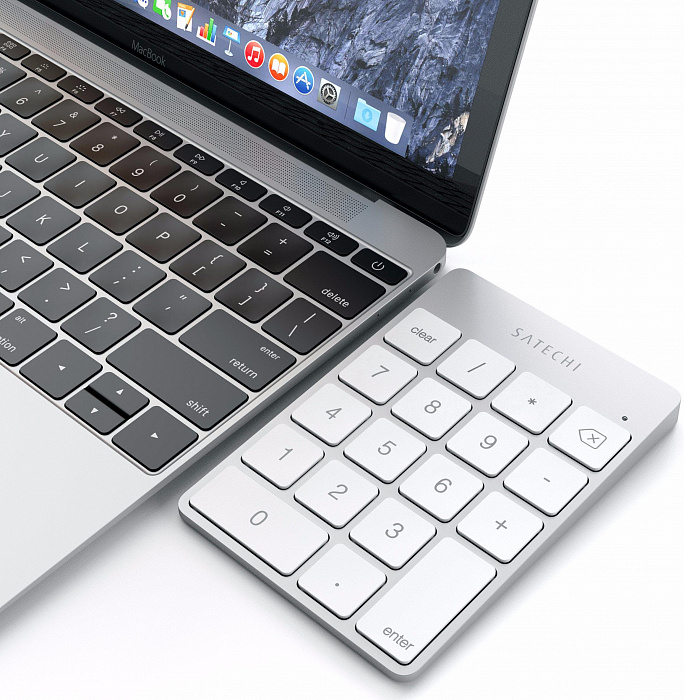 Беспроводная цифровая клавиатура Satechi Slim Rechargeable Bluetooth Keypad ST-SALKPS (Silver) купить в интернет-магазине icover