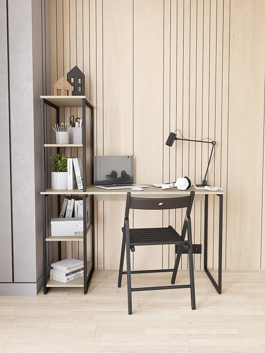 Стол-стеллаж лофт RIDBERG MEMPHIS (Cashmere/Black) купить в интернет-магазине icover