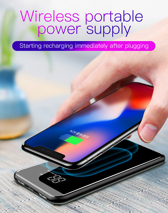 Внешний аккумулятор Baseus Wireless Charge Power Bank 8000 mah (Black) купить в интернет-магазине icover