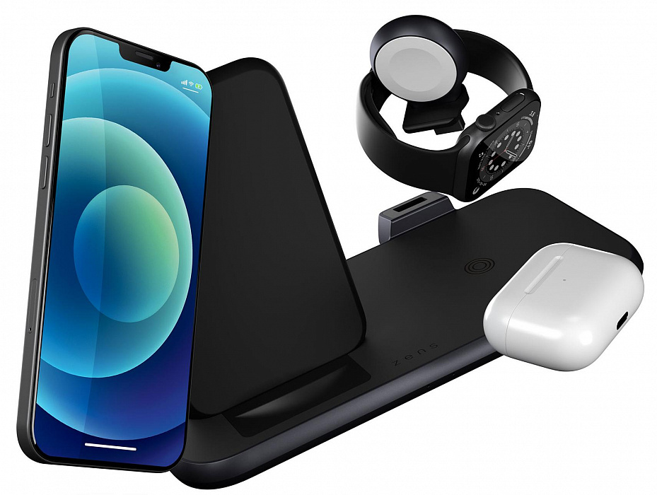 Беспроводное зарядное устройство Zens Aluminium 4-in-1 Stand Wireless Charger (ZEDC15B/00) купить в интернет-магазине icover