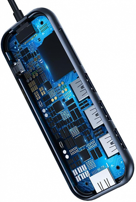 USB-концентратор Baseus Multi-functional Hub (CAHUB-CZ0G) USB-C to HDMI/3xUSB 3.0/SD/MicroSD/PD (Deep Grey) купить в интернет-магазине icover
