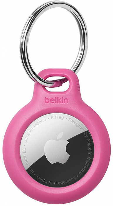 Держатель с кольцом Belkin Secure Holder Key Ring (F8W973btPNK) для Apple AirTag (Pink) купить в интернет-магазине icover