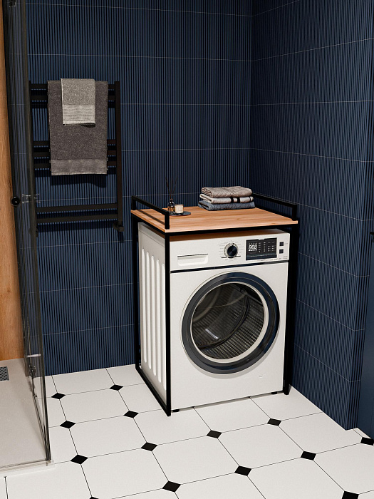 Стеллаж лофт для стиральной и сушильной машины RIDBERG CHICO (Oak/Black) купить в интернет-магазине icover