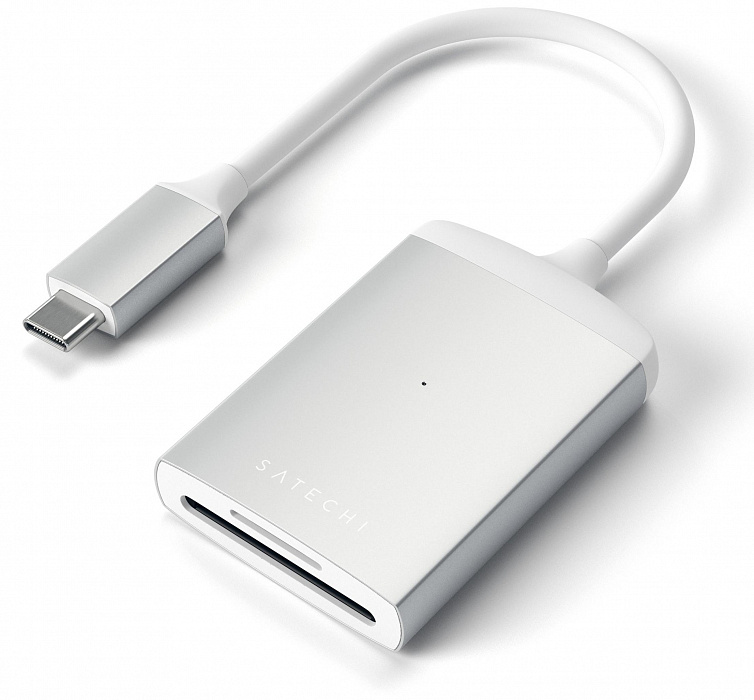 Адаптер Satechi Type-C UHS-II Micro/SD Card Reader ST-TCU3CRS (Silver) купить в интернет-магазине icover