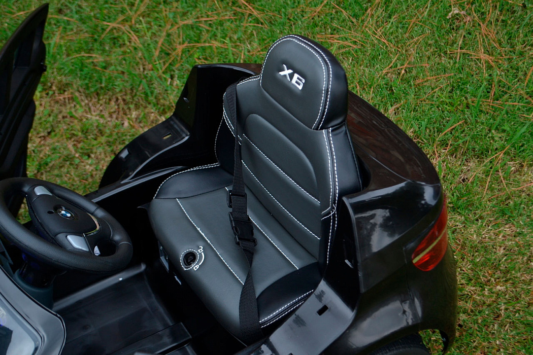 Barty BMW X6 (BMW-X6-JA-JJ258_black1) - электромобиль одноместный + кожаный чехол на сиденье (Glossy black) купить в интернет-магазине icover
