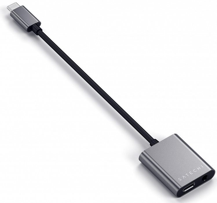 Переходник Satechi (ST-TCACAM) USB-C to USB-C/Mini-Jack (Space Grey) купить в интернет-магазине icover