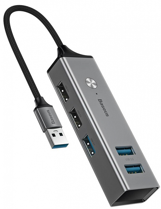 Хаб Baseus Cube USB to 3xUSB 3.0+2xUSB 2.0 CAHUB-C0G (Dark Grey) купить в интернет-магазине icover