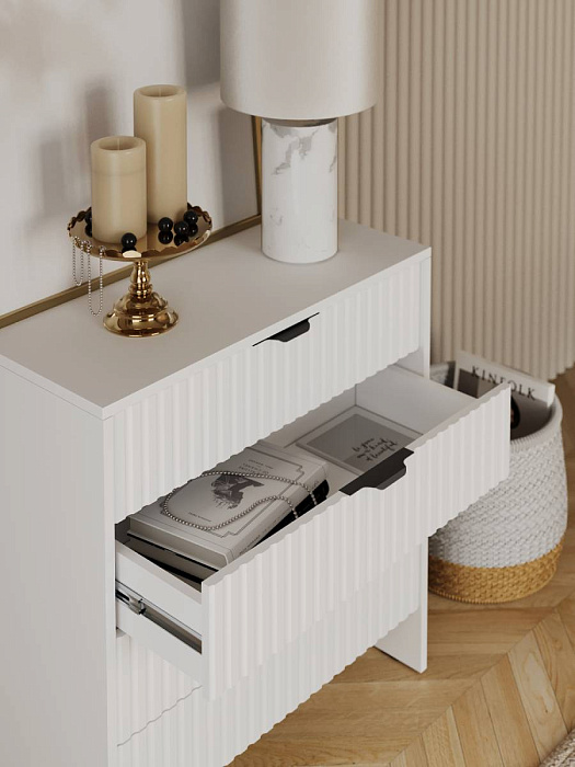 Комод RIDBERG LUGANO 4Я (White/Black) купить в интернет-магазине icover