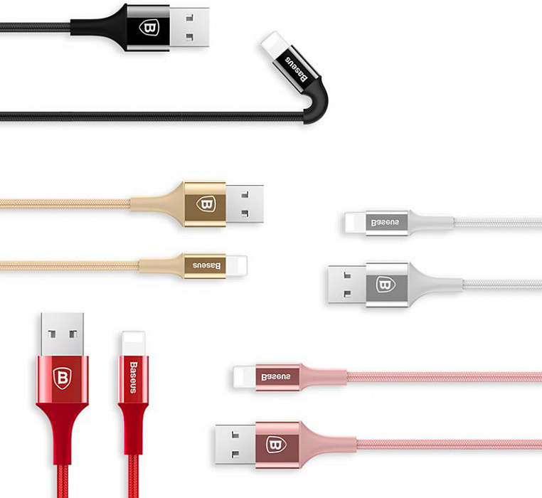 Кабель для iPod, iPhone, iPad Baseus Shining Cable with Jet metal 1m USB to Lightning CALSY-0V (Gold) купить в интернет-магазине icover