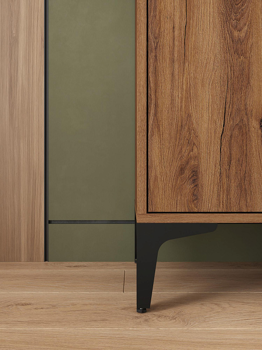 Комод Ridberg OKAYAMA 2Д/3Я (Dark Oak/Black) купить в интернет-магазине icover