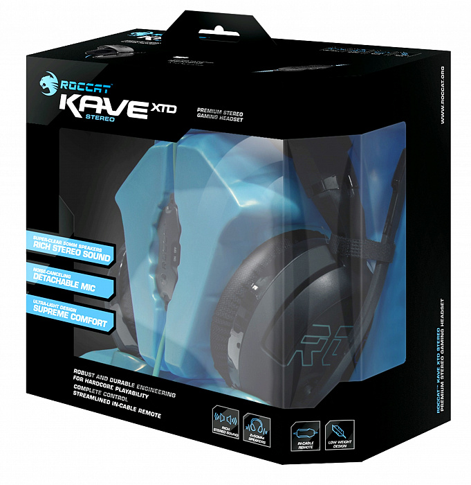 Roccat Kave XTD Stereo (ROC-14-610) - игровая гарнитура (Black/Blue) купить в интернет-магазине icover