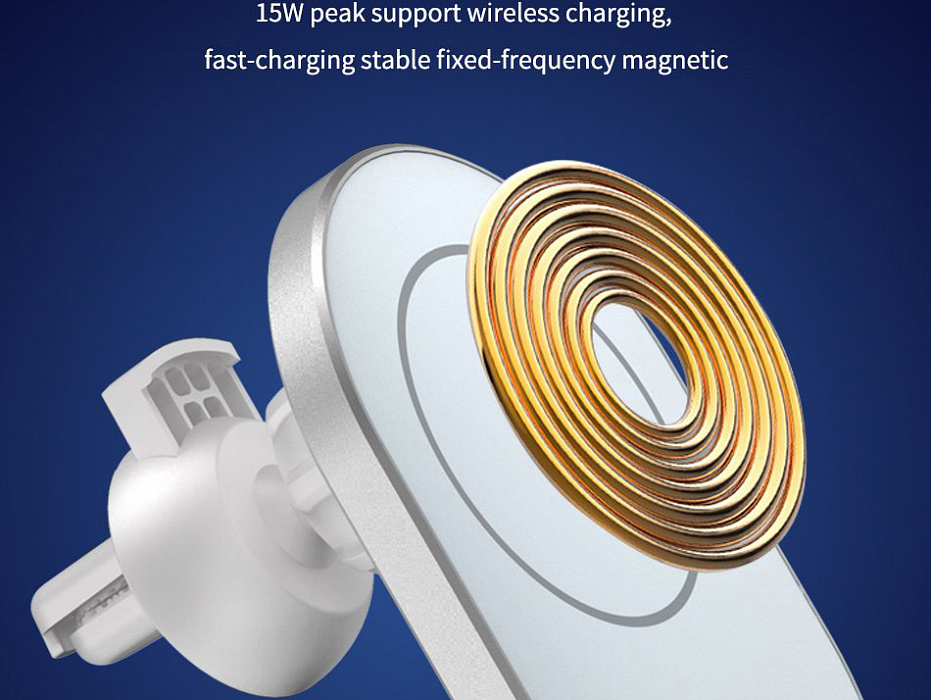 Автодержатель с беспроводной зарядкой Wiwu Magnetic Wireless Charger Car CH-306 (White) купить в интернет-магазине icover
