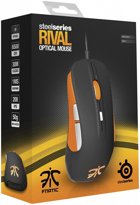 SteelSeries Rival Fnatic Team Edition (62276) - проводная мышь (Black) купить в интернет-магазине icover