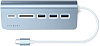 USB-концентратор Satechi Aluminum USB 3.0 Hub & Card Reader ST-TCHCRB (Blue) купить в интернет-магазине icover