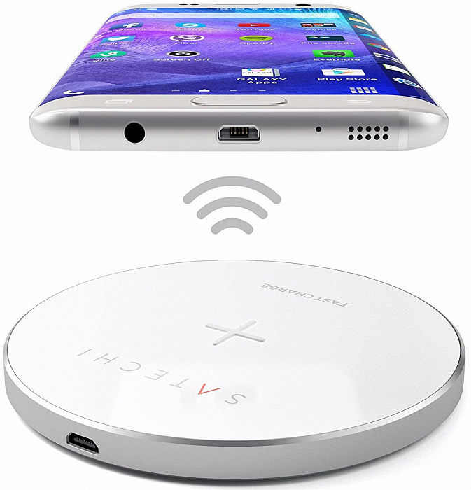Беспроводное зарядное устройство Satechi Wireless Charging Pad (ST-WCPS) для iPhone 8/ 8 Plus/ X (White) купить в интернет-магазине icover