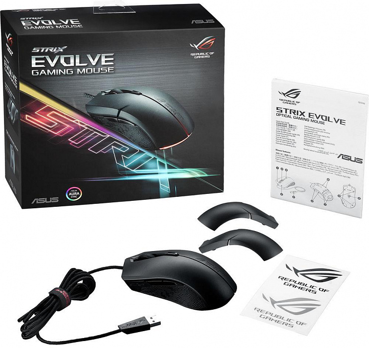Игровая мышь Asus ROG Strix Evolve 90MP00J0-B0UA00 (Black) купить в интернет-магазине icover