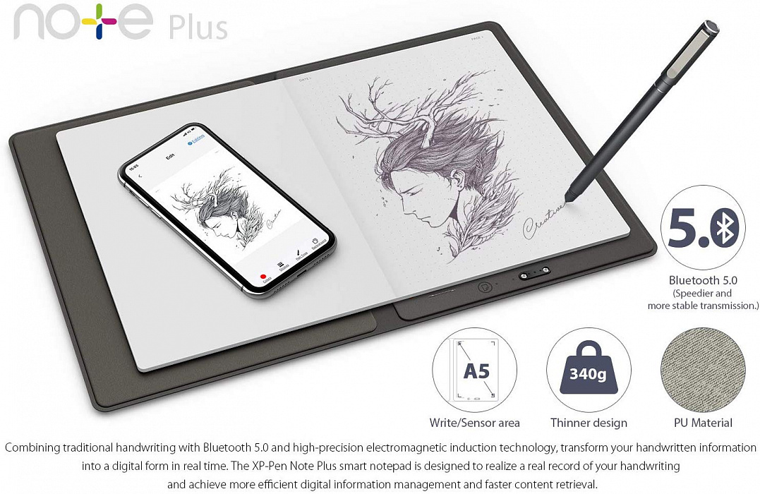 Умный блокнот XP-Pen Note Plus (Black) купить в интернет-магазине icover