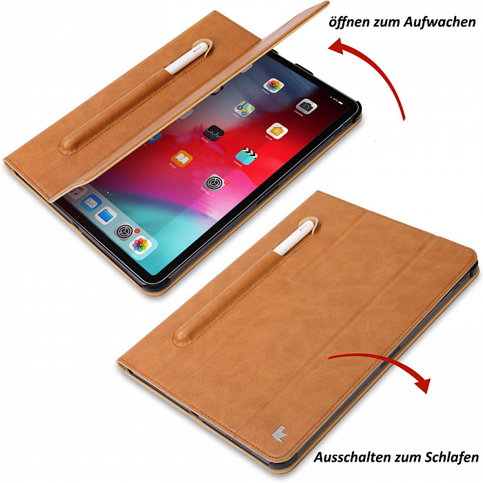 Чехол Jisoncase Mircofiber Leather Case (JS-PRO-45M20) для iPad Pro 11 (Braun) купить в интернет-магазине icover