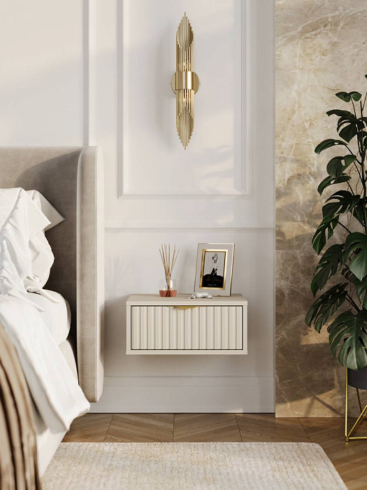 Тумба подвесная RIDBERG LUGANO (460) 1Я (Cashmere/Gold) купить в интернет-магазине icover