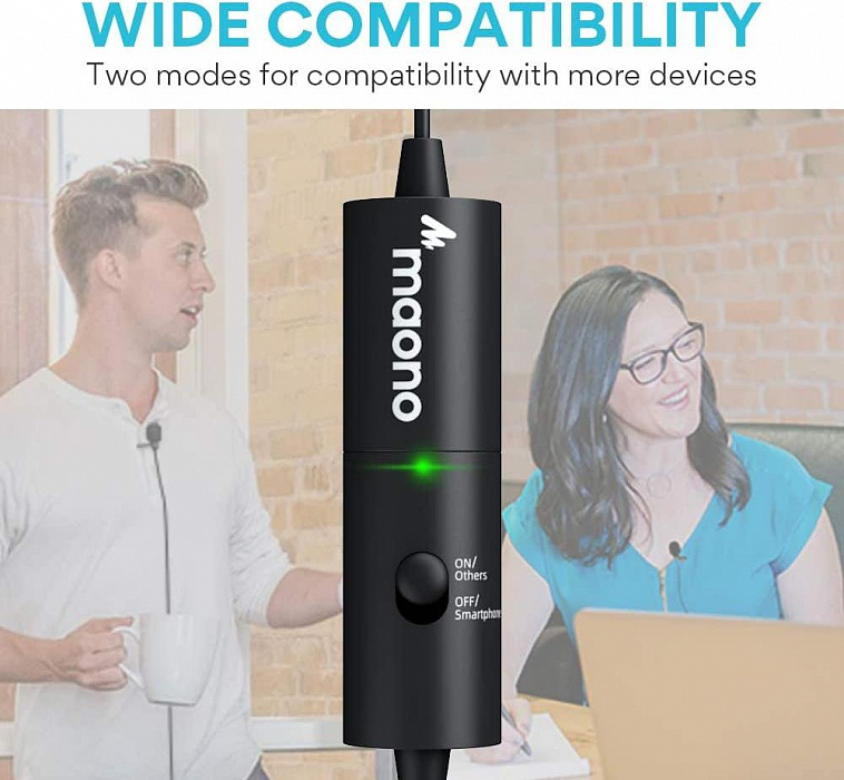 Петличный микрофон Maono AU-100R (Black) купить в интернет-магазине icover