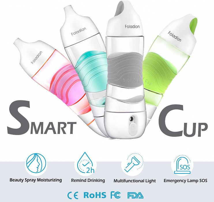 Умная бутылка Foladion Smart Sports Water Bottle (Grey) купить в интернет-магазине icover