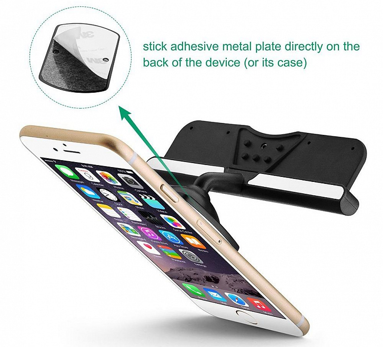 Универсальный магнитный держатель в CD слот для смартфонов Mpow Magnetic 360 Swivel (Black) купить в интернет-магазине icover