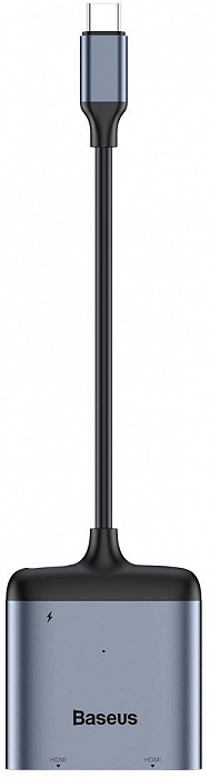 Переходник Baseus Enjoy HUB USB Type-C - HDMI 2x PD HD - USB Type-C (CAHUB-I0G) (Deep Grey) купить в интернет-магазине icover