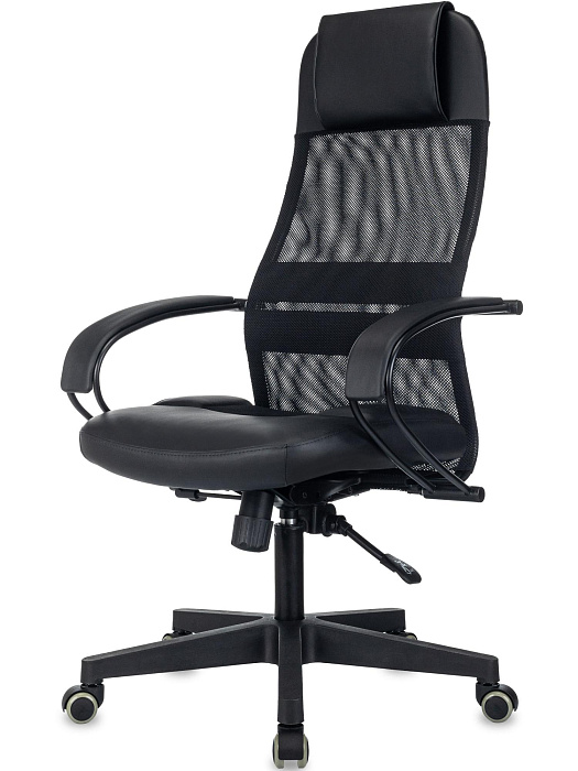 Кресло руководителя Бюрократ CH-NOVA LUX сетка/ткань/экокожа/пластик (Black) купить в интернет-магазине icover
