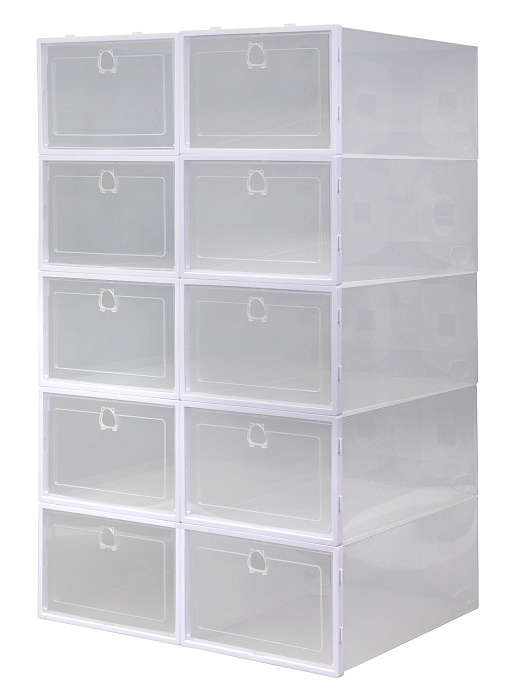 Коробки для хранения обуви Ridberg 10 шт (Transparent) купить в интернет-магазине icover