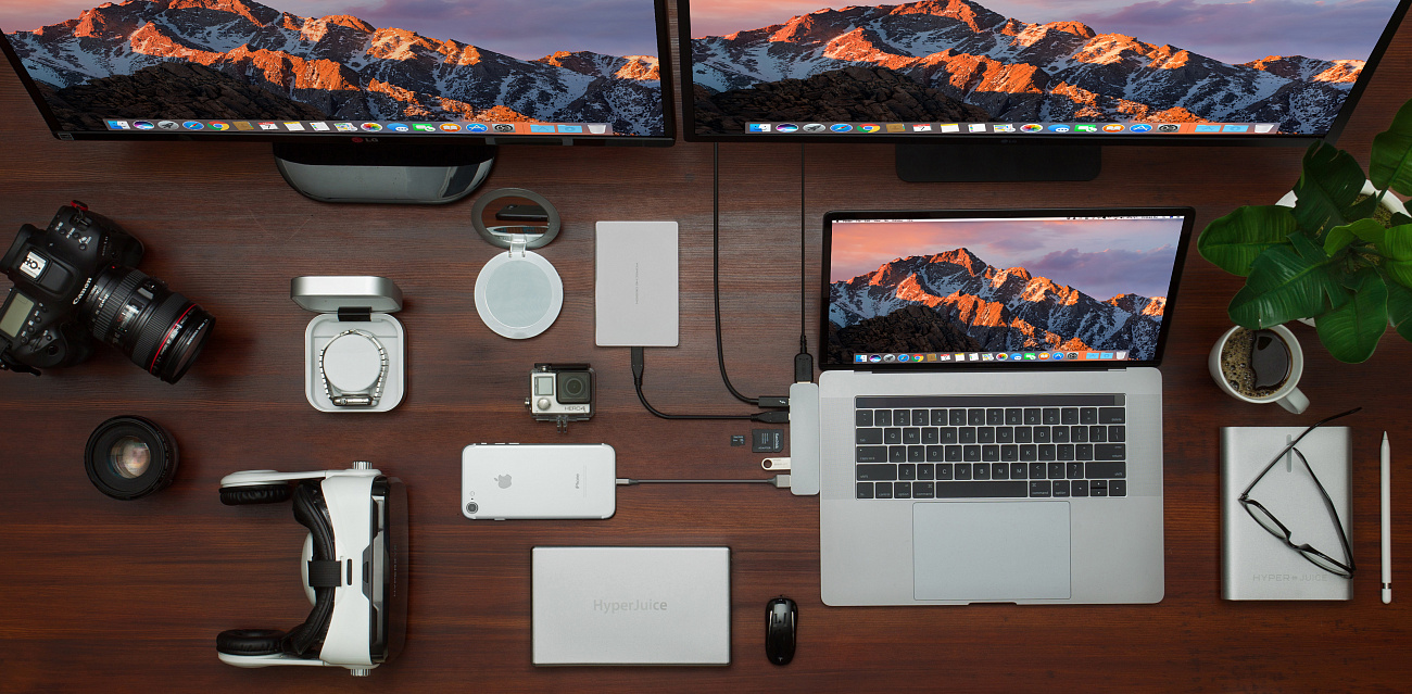 USB-концентратор HyperDrive Duo (GN28B) для MacBook Pro 2016/2017 (Silver) купить в интернет-магазине icover