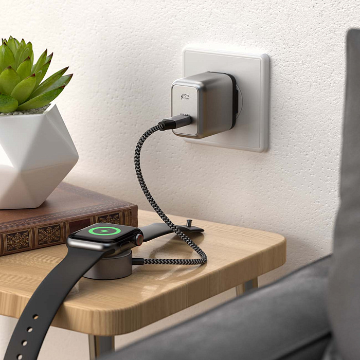Сетевое зарядное устройство Satechi 30W USB-C GaN Wall Charger ST-UC30WCM-EU (Space Gray) купить в интернет-магазине icover