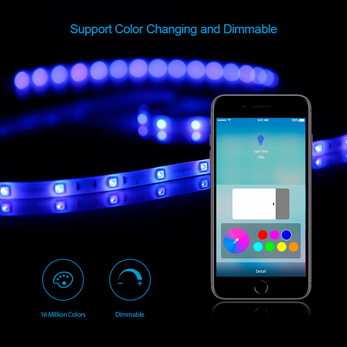 Умная светодиодная лента Koogeek Smart Light Strip Apple HomeKit 2m (LS1-1) купить в интернет-магазине icover