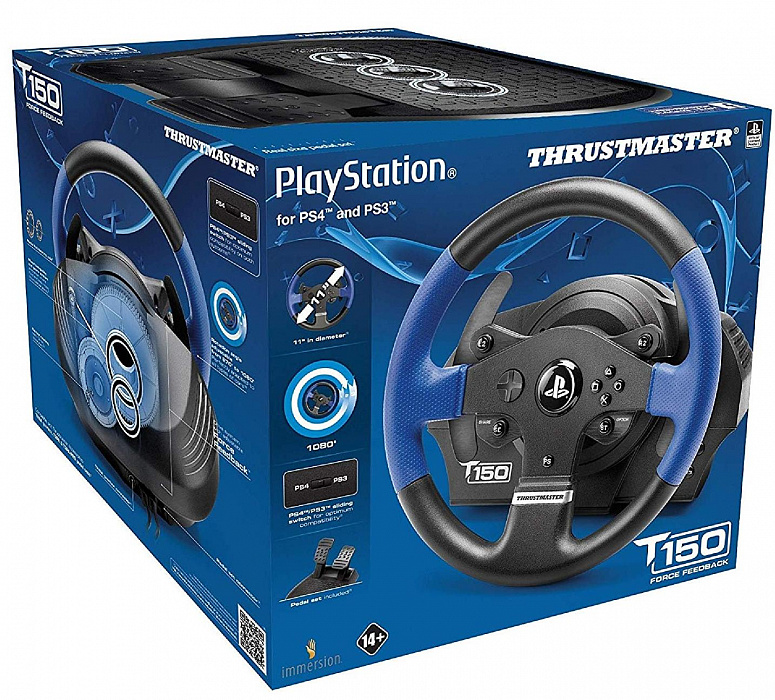 Руль Thrustmaster T150 Force Feedback (3362934109738) для PS3/PS4/PC (Black) купить в интернет-магазине icover
