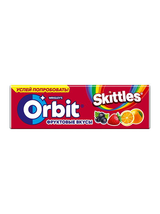 Жевательная резинка Orbit фруктовый микс со вкусом Skittles без сахара (30 х 13.6 г.) купить в интернет-магазине icover