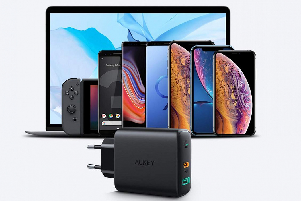 Сетевое зарядное устройство Aukey Dual-Port 30W PD Wall Charger with Dynamic Detect (Black) купить в интернет-магазине icover